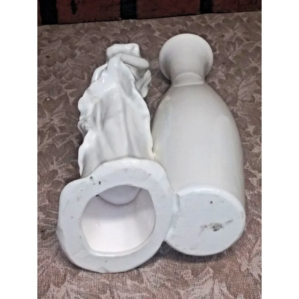Vintage MCM Bud Vase w/Lady/woman Ceramic 7 3/4